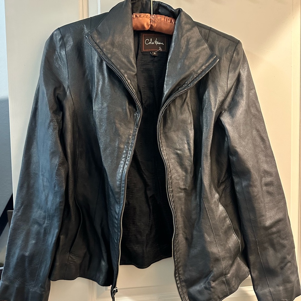 Cole Haan Women's Dark Leather Jacket